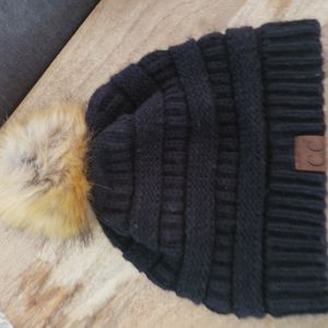 Women's CC black knit hat